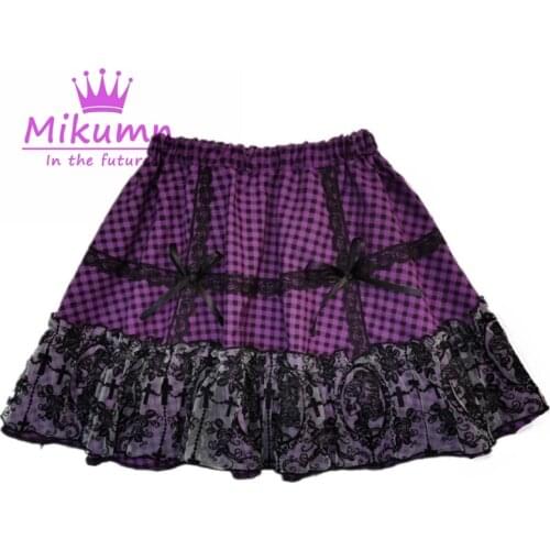 Gothic Lolita Skirts Summer Woman Skirts Harajuku High Waist Pleated Lace Skirt