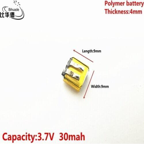 Good Qulity 3.7V,30mAH,400909 Polymer lithium ion / Li-ion battery for TOY,POWER BANK,GPS,mp3,mp4,cell phone,speaker