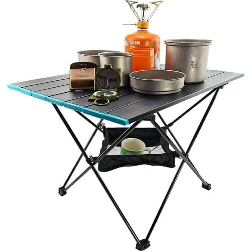 Camping-Table Fishing-Desk Folding Picnic Travel Hiking Outdoor Aluminum Beach with BBQ