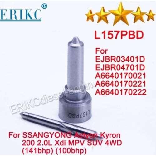 EJBR03401D High Pressure Diesel Injector Nozzle Spray L157PBD Diesel Injector Nozzle Set DSLA148FL157 for SSANGYONG