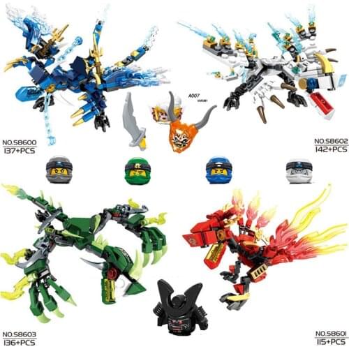 DIY Ninja Bricks Warrior Samurai Snakes Skeleton Soldiers Action Figures Heads Anime Movie Series Building Blocks Toys For Kids