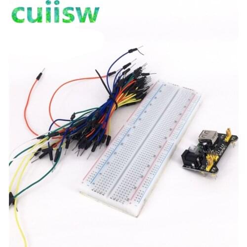 MB-102 Breadboard power module+MB-102 830 points Solderless Prototype Bread board kit +65 Flexible jumper wires