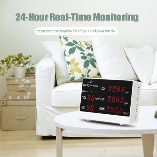 Multifunctional Digital Display Indoor/Outdoor CO CO2 HCHO TVOC Detector co2 meter High Accuracy Air Quality Monitor Gas Analyze