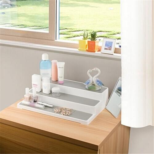 Layered Shelves Kitchen Spice Rack Jar Storage Organizer Shelf 3 Tier Stair Stepped Type Cabinet Room Home Kitchen Storage Rack