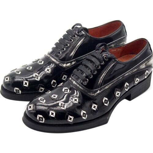 New Style Winter Oxford handmade Genuine leather Black Shoes for men Lace up Fashion men shoes