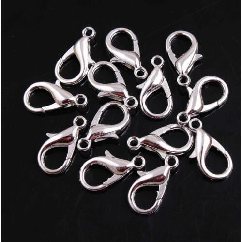 Wholesale price Shinny Silver 16x8mm 500pcs Lobster Clasp for Chunky Necklace Jewelry Findings