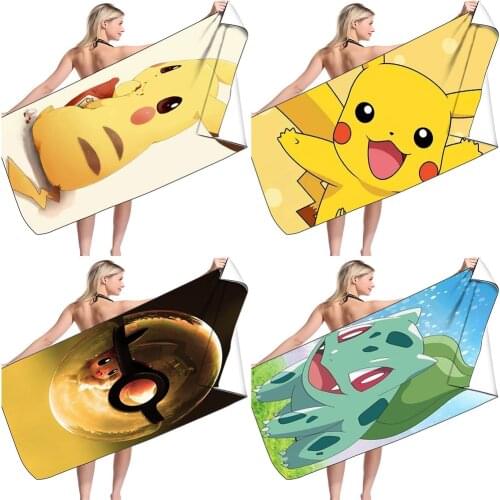 Pokemon Beach Towel Pikachu Cartoon Towel Digital Printing 3D Home Textiles