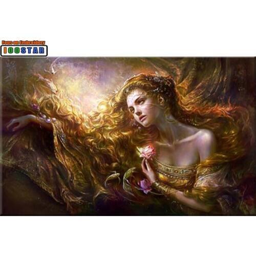 Full Circle/Square Diamond Embroidered Beautiful Girl Diamond Painting Cross Stitch 3D Diamond Mosaic Decoration Christmas