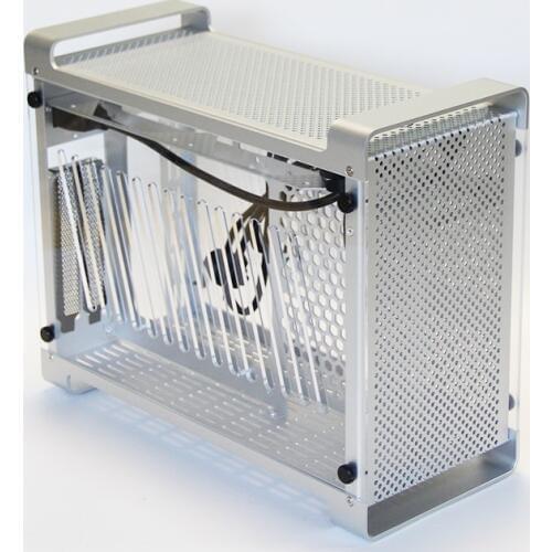 RUSSIA A4 Side transparent Aluminum ITX case mini cooling case computer case Desktop supports SFX power supply Graphics