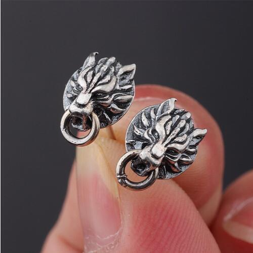 Final Cloud Wolf Earstuds Earrings Fantasy VII 925 Sterling Silver Ear Studs For Men Jewelry Cosplay Accessories Gifts