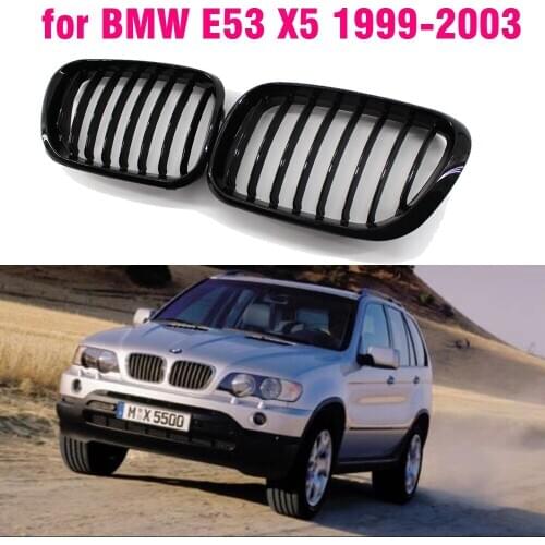 Front Gloss black kidney sport grilles Hood grill for BMW E53 X5 1999 2000 2001 2002 2003 Car Styling