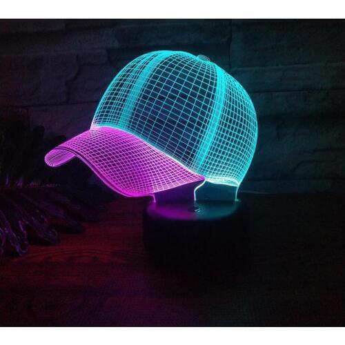 Cap Led 3d Colorful Strange lamp Creative Visual Touch Charging Christmas decorative lights 7 color change led lamp