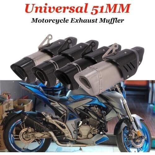 Universal Motorcycle Muffler Ak Muffler Racing For 51Mm Motorcycle Exhaust For Honda R6 Z900 Mt07 Nk250 Mt09 Bicycle Bike