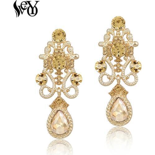 VEYO Rhinestone Drop Earring Classic Womens Vintage Luxury Earring For 2018 New Fashion Jewelry Accessories