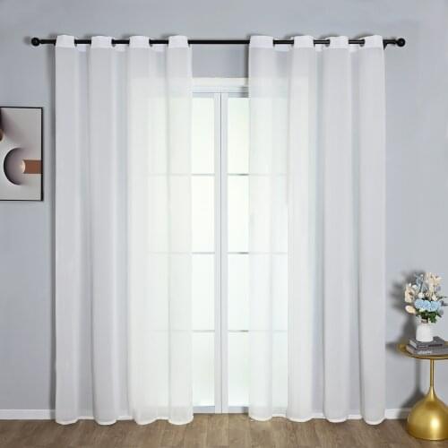 Festnight Curtain 2PCS Solid Color Curtains Polyester Fiber Grommet Light Filtering Casual Textured Privacy Curtains for Bedroom