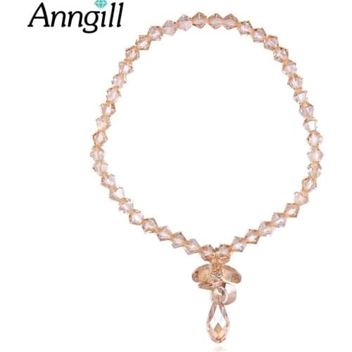 Genuine Crystals from Swarovski Charm Bracelets & Bangles Gold Crystal Bracelet For Women Friendship Bracelets Femme Jewelry