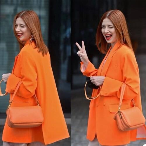 Orange Celebrity Women Blazer Suits Leisure Loose Office Lady Party Prom Jacket Red Carpet Outfit Coat Only One Piece