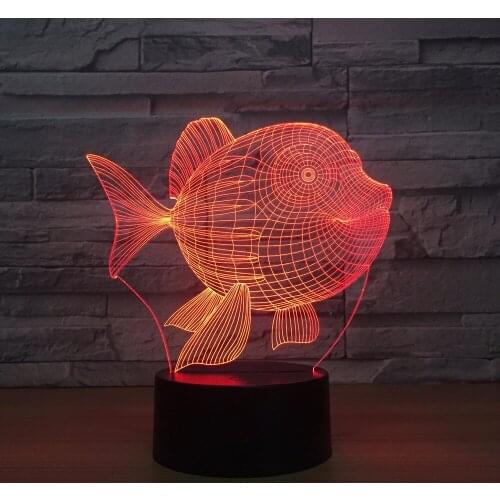 Belly Fish Home Electronics 3d Small Lamp Bedroom Bedside Colorful Touch Night Light Luminaria Usb Led Light Fixtures Drop Ship