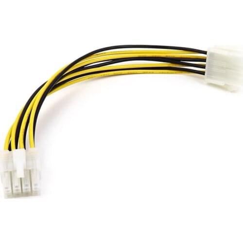 10PCS CPU 8Pin Female To 8Pin Male PC Motherboard CPU 8 pin to 8 Pin CPU Power Supply Cable extension cord Adapter 18AWG 20CM