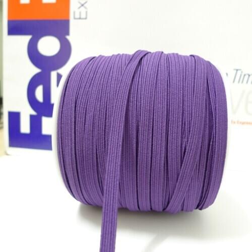 50 Meters 1/4'' 6mm #20 Plum Purple Color Skinny Flat Elastic Bands