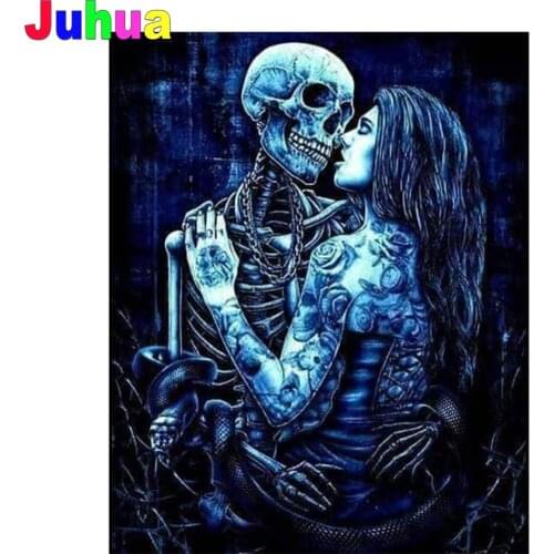 Skull Beauty 5d Diy diamond painting full Round/Square drill Skeleton diamond embroidery gift diamond mosaic home decor