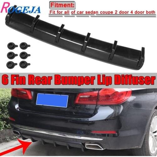 6 Fin Shark For Benz For BMW For Audi For VW Golf Car-styling Universal Car Rear Bumper Lip Diffuser Kit Car Bumper Spoiler Lip