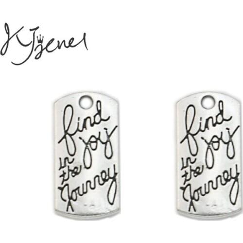 Antique Silver Plated Find Joy in the Journey Charms Handmade Pendants Jewelry Findings Accessories Making fit DIY 21x10mm