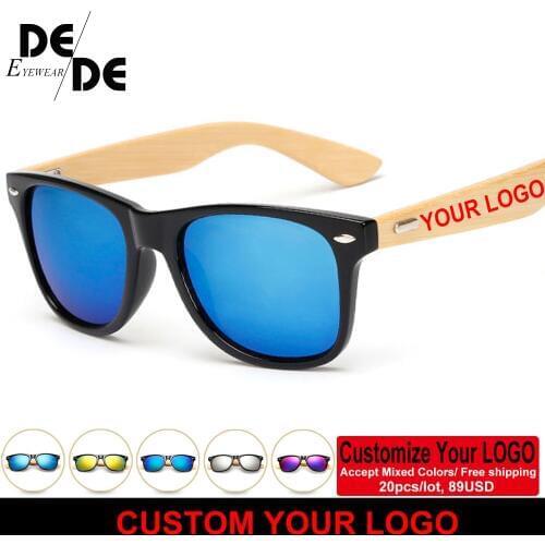 Custom Logo Bamboo Foot Sunglasses Men Wooden Sunglasses Women Original Wood Sun Glasses Customerized 20 pcs/set Wholesale