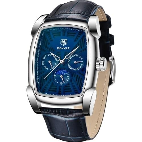 BENYAR BY-5153 Top Marke Sport Armbanduhr Wasserdicht Männer Uhr Military Armee Luxus Echtes Leder Männlich Uhr