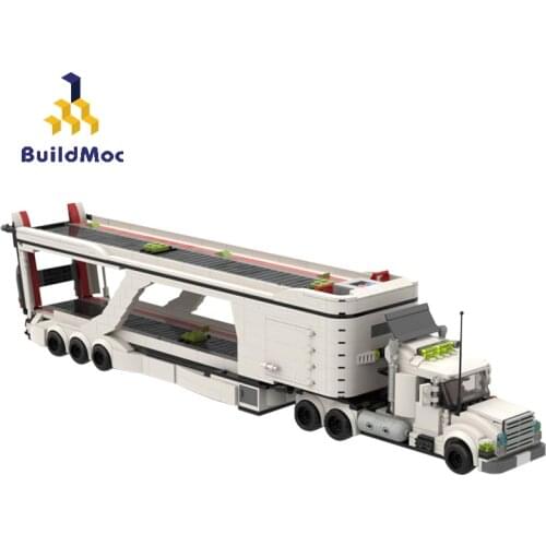Buildmoc Technical Car Transport Big Rig Truck MOC Simulation Transport Truck Building Blocks Bricks Idea Toy For Kids Xmas Gift