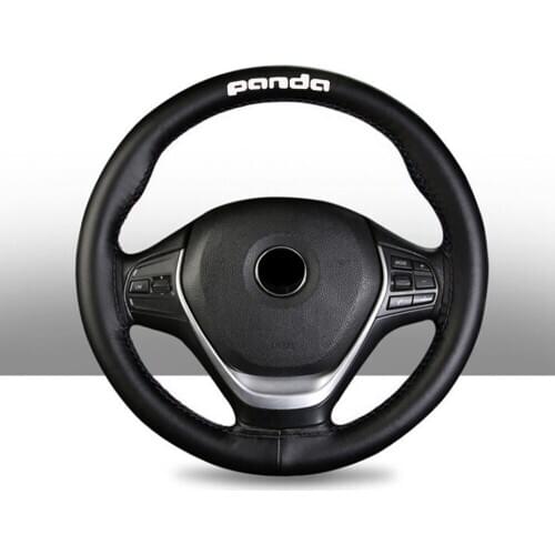 15 Inch Top Genuine Leather Steering Wheel Cover for Fiat Panda Car Interior Accessories