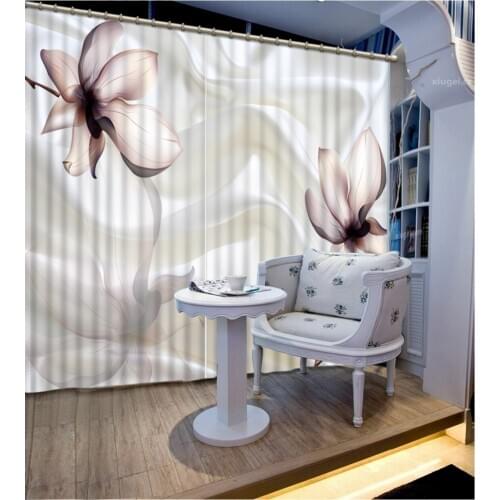 Flowers print Chinese Customized 3D Blackout Curtains Living Room Bedroom Hotel Window