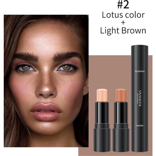 Double Head Highlight Stick Facial Concealer 3D Contouring Stick Foundation Base Contour Stick Pen Bronzer Shimmer Shine Pen