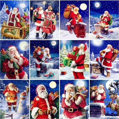 EverShine Diamond Embroidery Santa Claus 5D Diamond Painting Cartoon Cross Stitch Christmas Picture Of Rhinestone Handmade Hobby