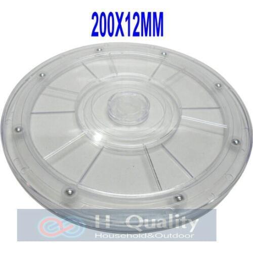 Smooth Quite Durable 200X12MM 360 Degree Manual Swivel Acrylic Display Stand Rack Swivel Plate With Transparent Base Hold 25KGS