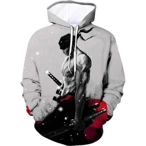 One Piece Roronoa Zoro 3D Hoodie Hoodies Men Women 2019 Long Sleeve Autumn Pullover Sportswear Tracksuit Casual Thin Sweatshirt
