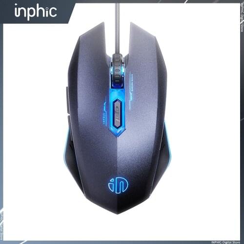 Inphick PW16 esports game mouse burst crack 4 color breath light home mouse USB mechanical feel mouse