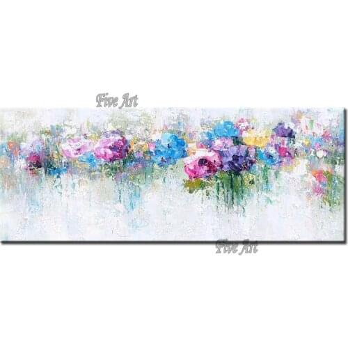 Modern Palette Knife Texture Flower Canvas Wall Art 100% Hand-painted Abstract Colorful Oil Painting Unframed Hot Selling Art