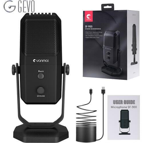 GEVO USB Microphone Condenser Professional Recording Studio Four Directivity With Compatible Mic For YouTube Video Recording KTV