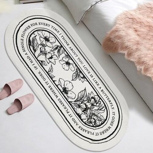 INS Style Carpets Fluffy Bedside Rugs Super Absorbent Floor Mat Bathroom Non-Slip Mats Area Rugs for Bedroom Living Room Decor
