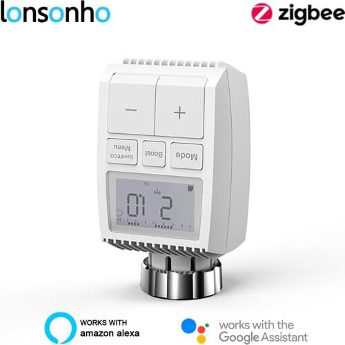 Lonsonho Tuya Zigbee Smart Radiator Thermostat Valve Temperature Controller Thermostatic Compatible ZHA Zigbee2MQTT