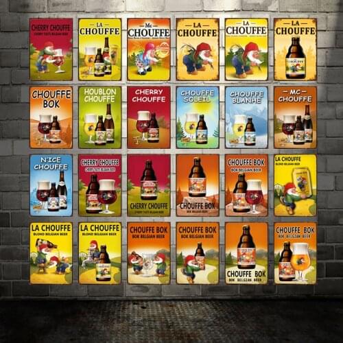 [ WellCraft ] MC La Chouffe Belgian Beer Metal Signs Posters Vintage Wall Plaque Custom Man Cave Pub Kitchen Plates Decor WX-25