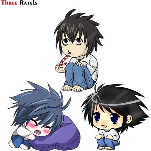 Three Ratels B301 Anime Chibi Yagami Death Note Stickers For Audi A8 Car Accessory Decoration Waterproof Vinyl Material