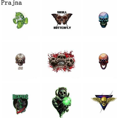 Grim Reaper Skull Heat Transfers Patch For Clothing Rock Style Sticker For Clothes T-shirts Jeans Coats DIY Applique Stripe Man