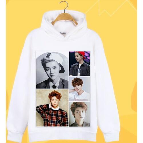 EXO Kpop 2021 new korean Streetwear Cartoon hoodies Women/Men fashion pullovers warm kawaii hooded sweatshirts girl cute clothes