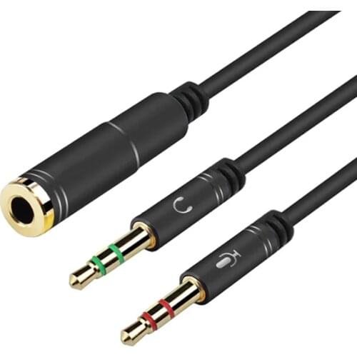 New 3.5mm Jack Microphone Headset Audio Splitter Cable Female to 2 Male Headphone Mic Aux Extension Cables Cord For Computer PC