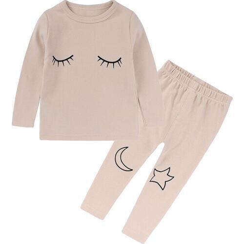 New Baby Pajamas Suit Spring Autumn Long sleeve Cotton wool Lycra sanding Pajama Boy Girl Kids Home Clothing Sleepwears