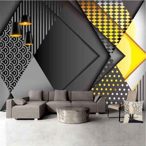 Beibehang Wallpaper custom murals living room bedroom sofa lying in Nordic simple minimalist geometric figure background