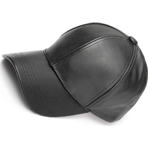 BBYES Unisex Solid Baseball Cap PU Leather Adjustable HIP HOP Snapback Caps Hats For Men Women Baseball Caps Sun Hat Black