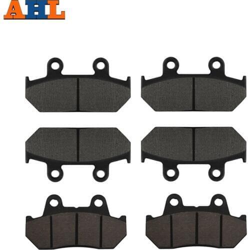 AHL Motorcycle Front and Rear Brake Pads For HONDA GL1500 A Aspencade / I Interstate 1990-2000 Black Brake Disc Pad Set